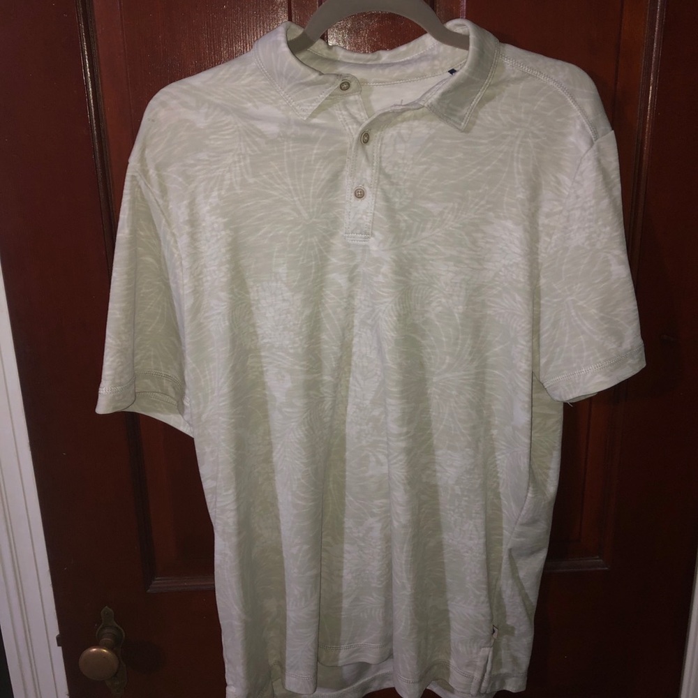 White Tommy Bahama Floral Polo